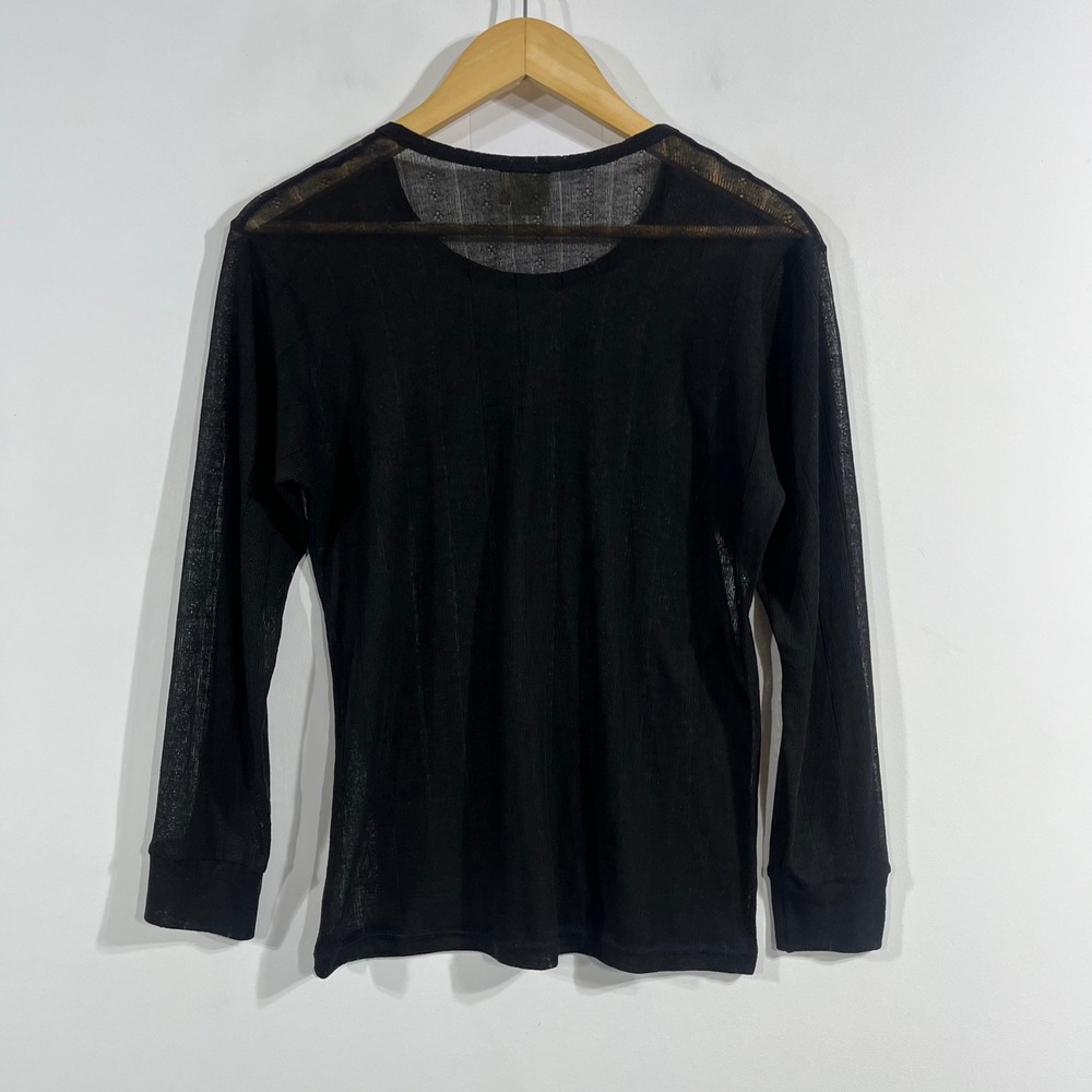 Vintage LL Bean Sheer Granola Indie Pointelle Knit Preppy Boho Top Womens Medium - Picture 3 of 9